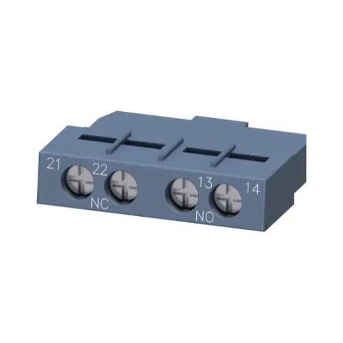 3RV2901-1E,1NO+1NC TRANSVERSEAUXILIARY SWITCH MOUNTABLE ON FRONT FOR 3RV2-SIEMENS