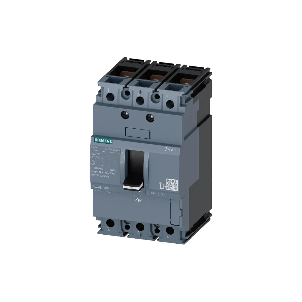 3VA1010-2ED32-0AA0,100A 3P 16KA FIXED MCCB-SIEMENS