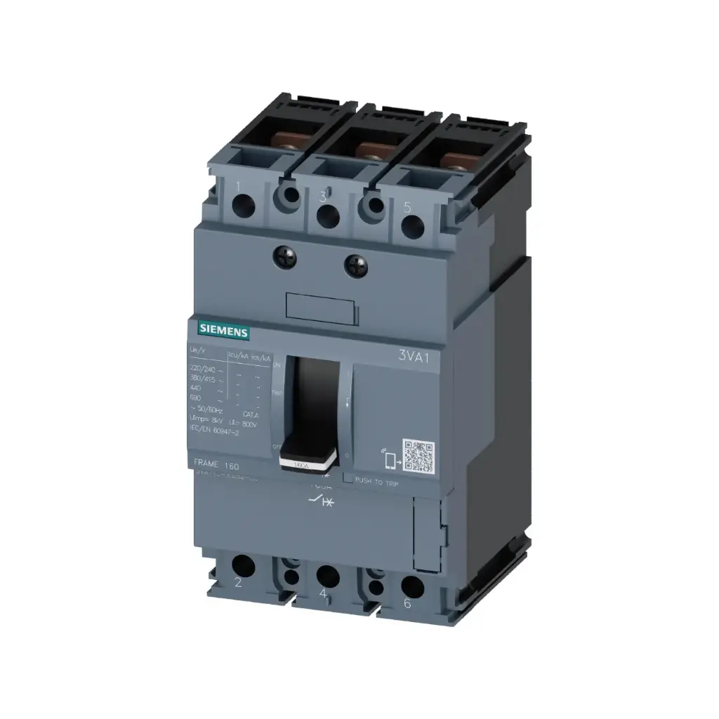 3VA1163-5ED32-0AA0,63A 3P 55KA FIXED MCCB-SIEMENS