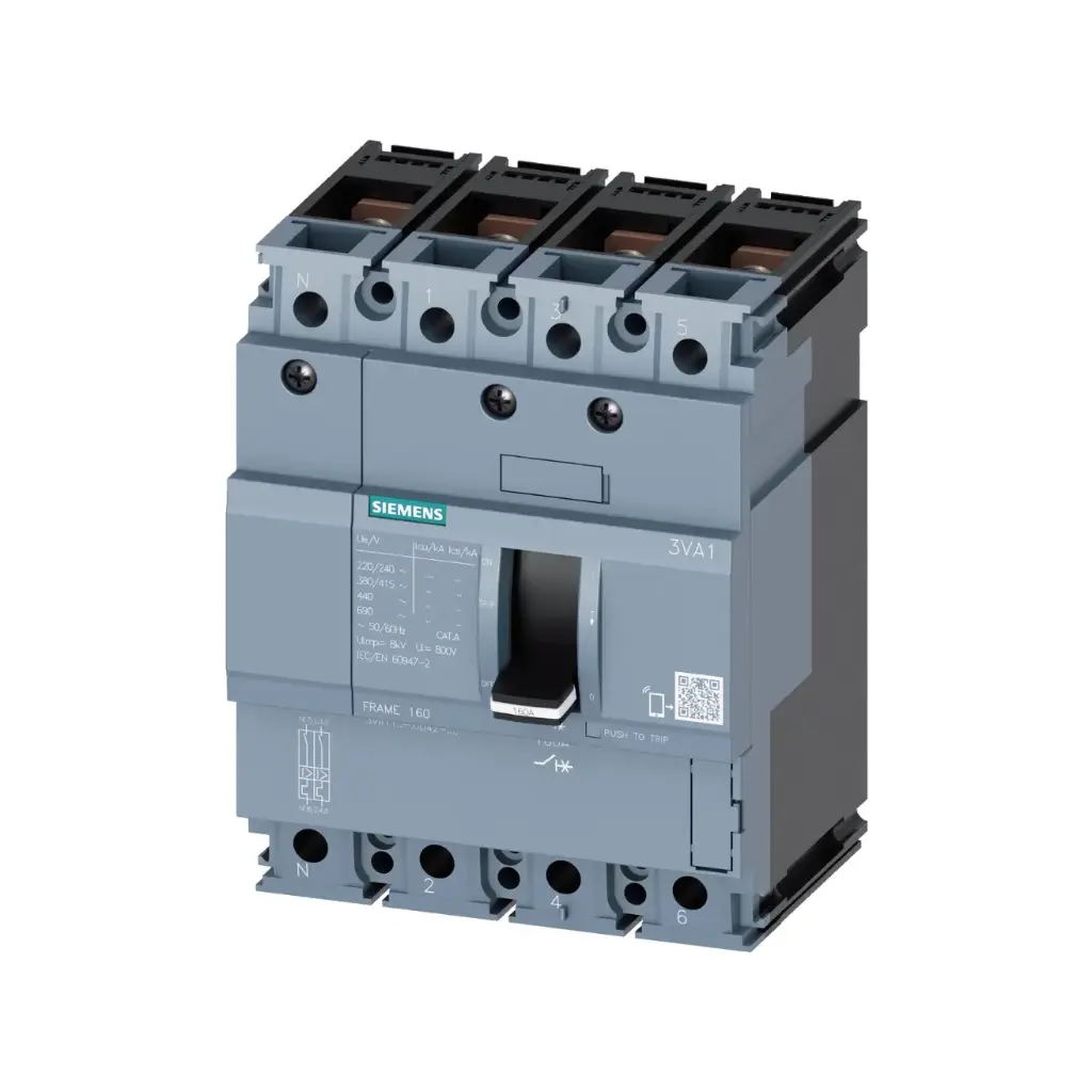 3VA1180-4GD42-0AA0,80A 4P 36KA FIXED MCCB-SIEMENS