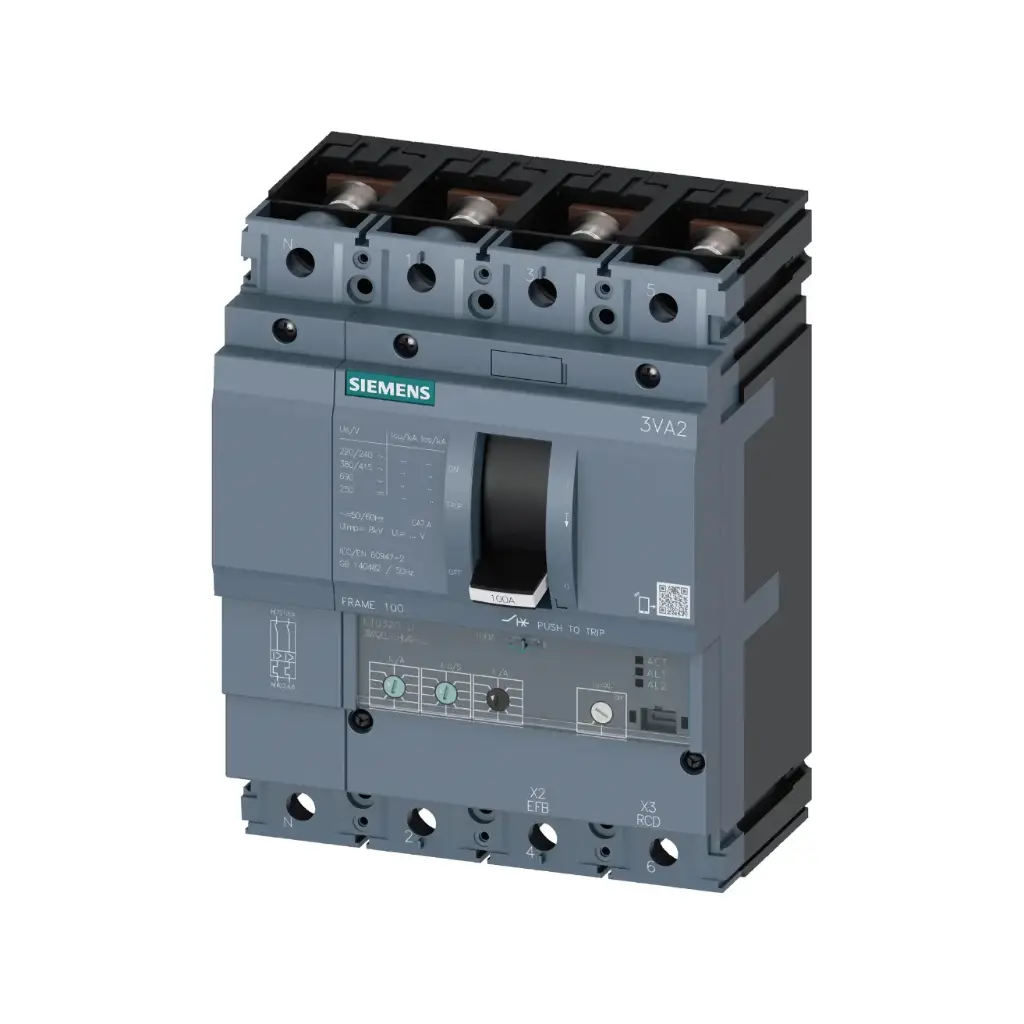 3VA2010-4HL42-0AA0,100A 4P 36KA MCCB-SIEMENS