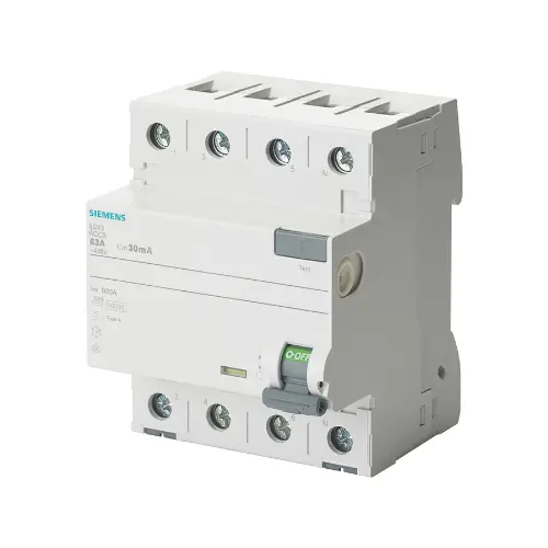 5SV3444-6RC,40A 3N-POLE 100MA TYPE AC RCCB-SIEMENS