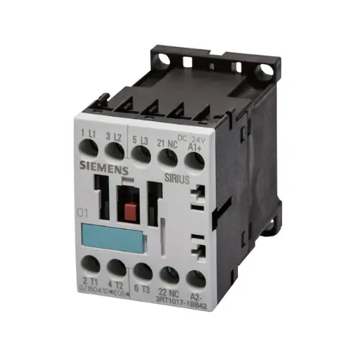 3RT1017-1BB42,12A 1NC 24V DC 3P S00 CONTACTOR-SIEMENS-(3RT2017-1BB42)