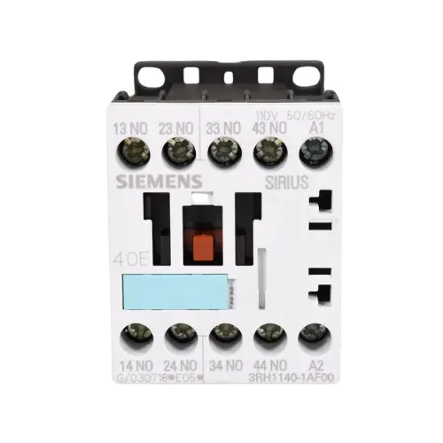 3RH1140-1AF00,10A 4NO 110V AC 3P AUX CONTACTOR-SIEMENS-(3RH2140-1AF00)