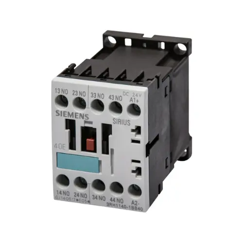 3RH1140-1BB40,10A 4NO 24V DC 3P AUX CONTACTOR-SIEMENS-(3RH2140-1BB40)
