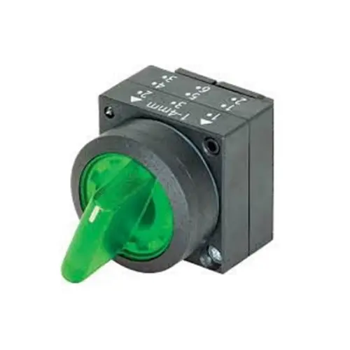 3SB5001-2BE01,2 POSITION MOMENTARY ILLUMINATED SELECTOR SWITCH GREEN COLOR-SIEMENS