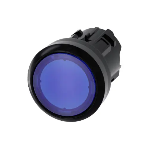 [SIEMENS] 3SU1001-0AA50-0AA0,22MM ILLUMINATED PUSH BUTTON FLAT MOMENTARY TYPE BLUE COLOR-SIEMENS