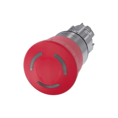 [SIEMENS] 3SU1051-1HB20-0AA0,22MM EMERGENCY STOP LATCHING TYPE MUSHROOM PUSH BUTTON RED-SIEMENS