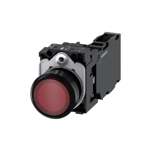 [SIEMENS] 3SU1102-0AB20-1FA0,ILLUMINATED PUSH BUTTON 22MM FLAT MOMENTARY TYPE RED COLOR-SIEMENS