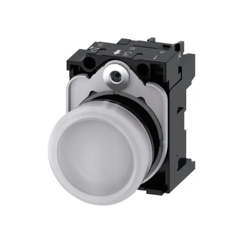 3SU1102-6AA60-1AA0,INDICATOR LIGHT 24V AC/DC WHITE COLOR WITH HOLDER-SIEMENS