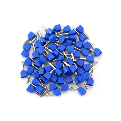 JG-TE2510, 2.5SQMM NYLON TWIN TUBULER LUGS BLUE INSULATED TERMINALS-JIGO