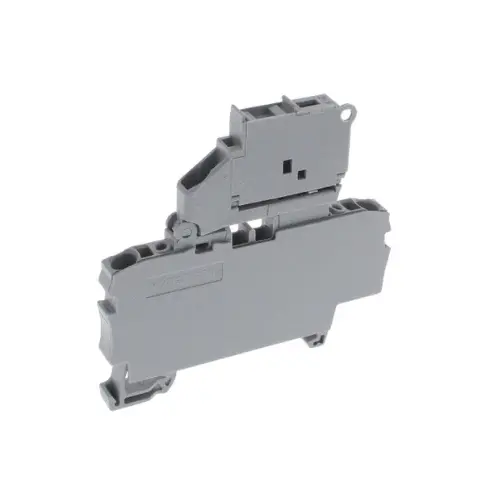 2002-1611/1000-541,2.5 SQMM PUSH IN CAGE CLAMP WITH FUSE HOLDER AND END PLATE GRAY COLOR-WAGO