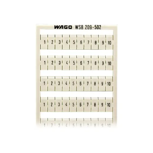 209-502,WSB MARKING CARD WHITE COLOUR (1 TO 10) 10-WAGO