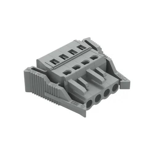231-104/037-000,2.5SQMM 4POLE WITH LOCKING LEVER FEMALE CONNECTOR GREY COLOUR-WAGO