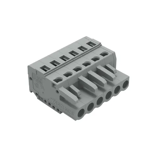 231-106/026-000,2.5SQMM 6POLE FEMALE CONNECTOR GREY COLOUR-WAGO
