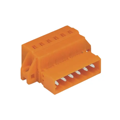 231-635/019-000,2.5SQMM 5POLE MALE CONNECTOR WITH FIXING FLANGE ORANGE COLOUR-WAGO