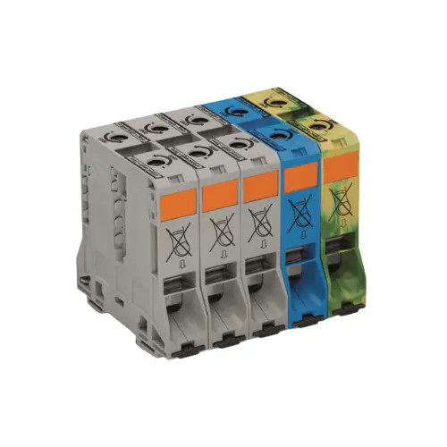 285-199,95SQMM THREE PHASE SET POWER CAGE CLAMP (GREY,BLUE & GREEN/YELLOW)-WAGO