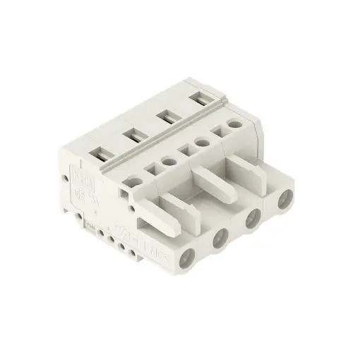 721-204/026-045,2.5SQMM 4POLE FEMALE CONNECTOR LIGHT GREY COLOUR 7.5MM-WAGO