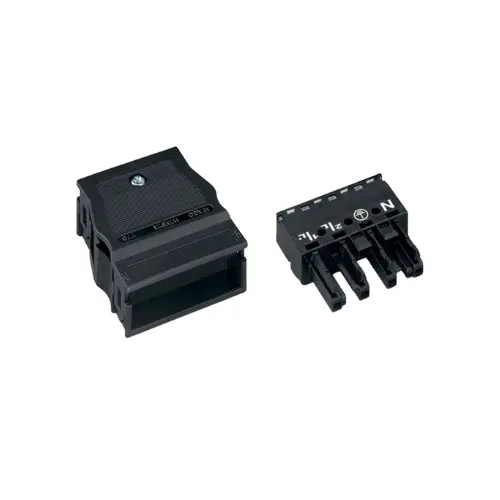 770-104,4SQMM 4POLE SOCKET WITH STRAIN RELIEF HOUSING BLACK COLOUR-WAGO