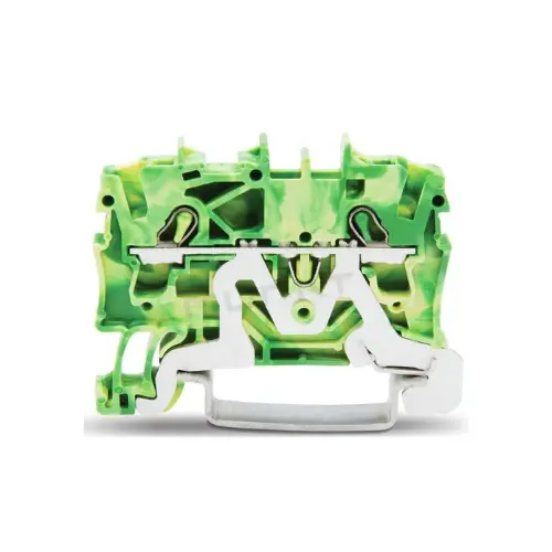 2002-1207,4SQMM EX TERMINAL BLOCK GREEN/YELLOW COLOUR 1 IN 1 OUT 2002 SERIES-WAGO