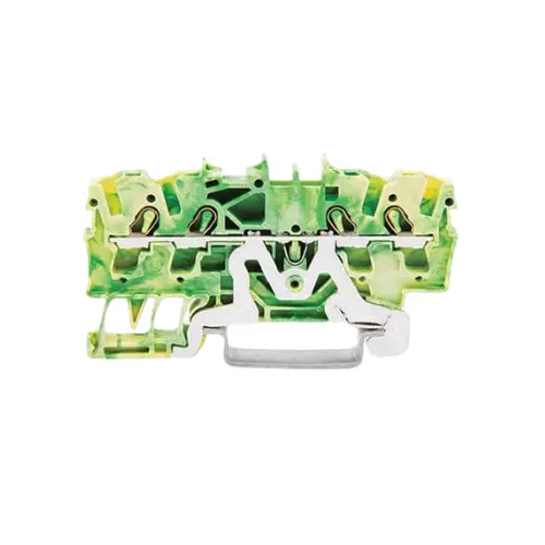 2002-1407,4SQMM EX TERMINAL BLOCK GREEN/YELLOW COLOUR 2 IN 2 OUT 2002 SERIES-WAGO