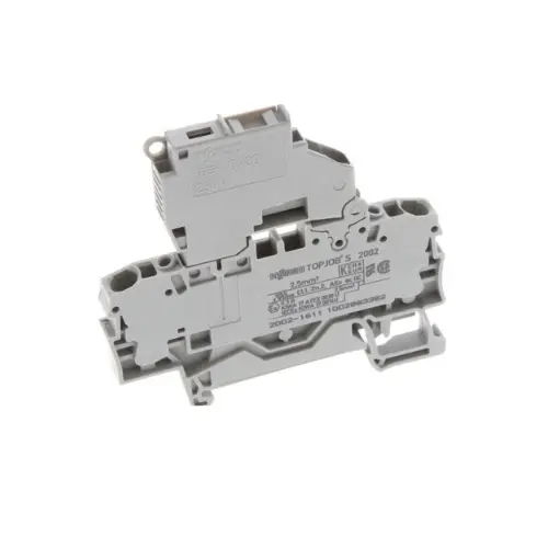 2002-1611,4SQMM 2CONDUCTOR FUSE TERMINAL BLOCK WITH FUSE HOLDER AND END PLATE-WAGO