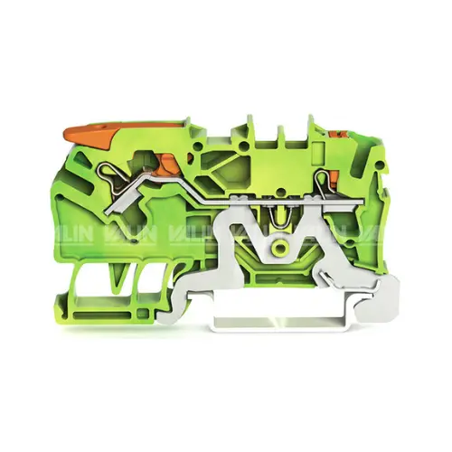 2102-1207,2.5SQMM TERMINAL BLOCK WITH LEVER AND PUSH IN GREEN-YELLOW COLOUR-WAGO