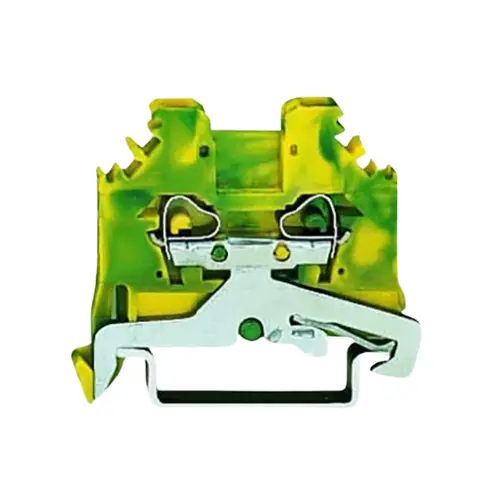 280-107,2.5SQMM TERMINAL BLOCK CAGE CLAMP TYPE GREEN/YELLOW COLOUR-WAGO