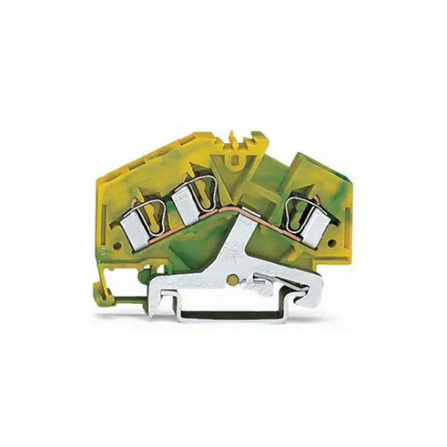 281-637,4SQMM ANGLED TERMINAL BLOCK GREEN/YELLOW COLOUR 2 IN 1 OUT-WAGO