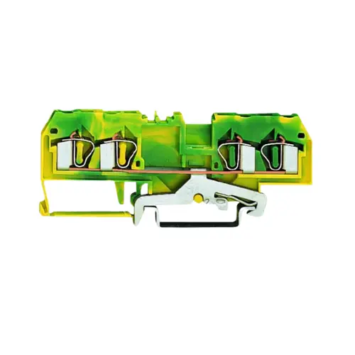 281-657,4SQMM TERMINAL BLOCK GREEN/YELLOW COLOUR 2 IN 2 OUT-WAGO