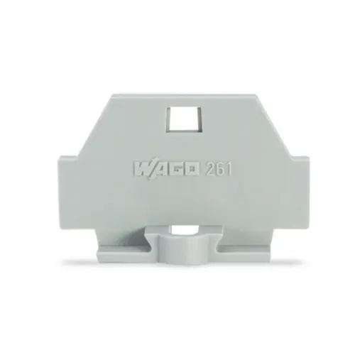 261-361,2.5SQMM END PLATE WITH FIXING FLANGE GREY COLOUR-WAGO