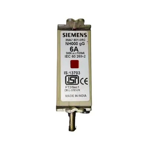 3NA7801-0RC,6A S-000 DIN TYPE 500V AC HRC FUSE LINK-SIEMENS