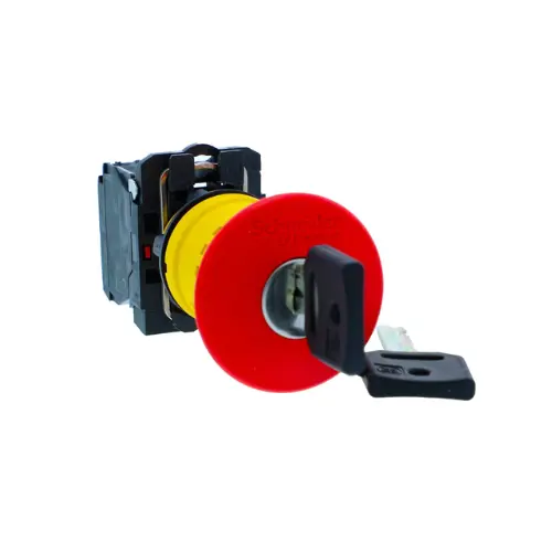 XB5AS142N,MUSHROOM HEAD TRIGGER ACTION TURN TO RELEASE RED NC+NO