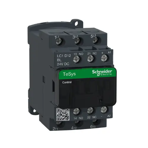 LC1D12BL,12A 1NO+1NC 3P 24V DC LOW CONSUMPTION CONTACTOR-SCHNEIDER