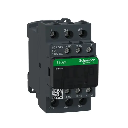 LC1D25FD,25A 1NO+1NC 3P 110V DC CONTACTOR-SCHNEIDER