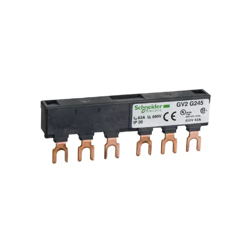 GV2G245,BUSBAR 45MM 2 NO. TAP OFF POINTS FOR GV2-SCHNEIDER