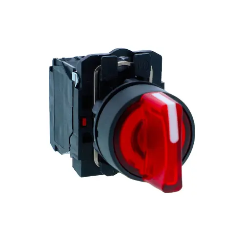 XB5AK154M5N,3 WAY ILL SELECTOR SWITCH 230V RED-SCHNEIDER