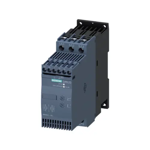 3RW3026-1BB04,25A 11KW/400V, 200-480V AC 24V AC/DC SCREW TERMINALS S0 SIRIUS SOFT STARTER-SIEMENS