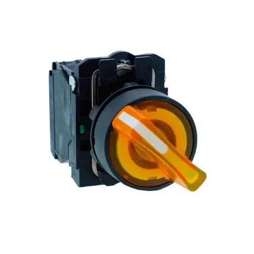 [SCHNEIDER] XB5AK135M3N,3 WAY ILL SELECTOR SWITCH STAY PUT 230V AC 2NO YELLOW-SCHNEIDER