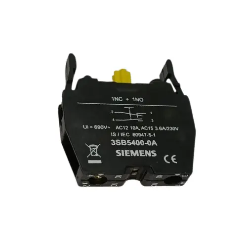 [SIEMENS] 3SB5400-0A,1NO+1NC CONTACT BLOCK FOR PUSH BUTTON,SELECTOR & KEY SWITCH-SIEMENS