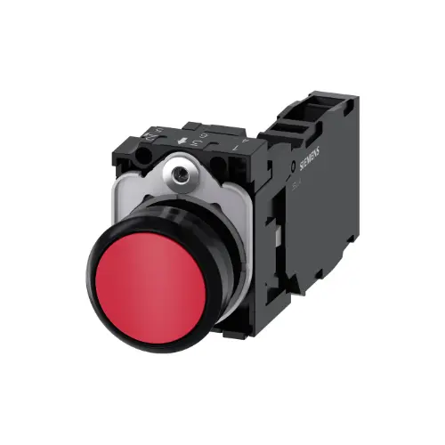 [SIEMENS] 3SU1100-0AB20-1FA0,ILLUMINATED PUSH BUTTON FLAT TYPE 22MM ROUND PLASTIC RED COLOUR-SIEMENS