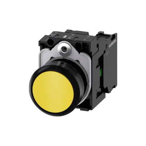 [SIEMENS] 3SU1100-0AB30-1BA0,PUSH BUTTON YELLOW COLOR WITH HOLDER 1NO SCREW TERMINAL-SIEMENS