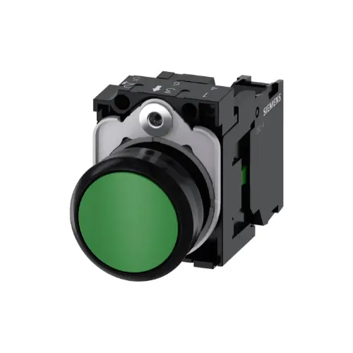 [SIEMENS] 3SU1100-0AB40-1BA0,PUSH BUTTON GREEN COLOR WITH HOLDER 1NO SCREW TERMINAL-SIEMENS