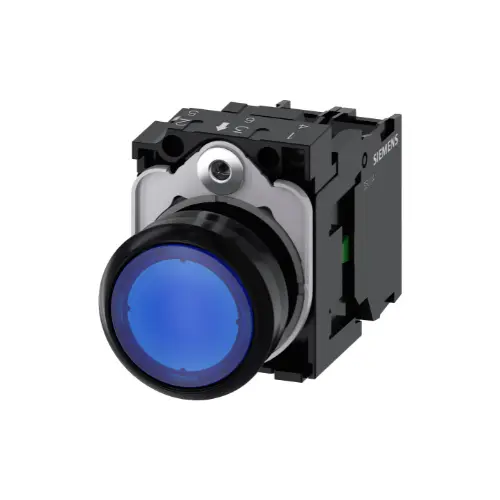 [SIEMENS] 3SU1102-0AB50-1BA0,ILLUMINATED PLASTIC PUSH BUTTON FLAT MOMENTARY TYPE BLUE COLOR-SIEMENS