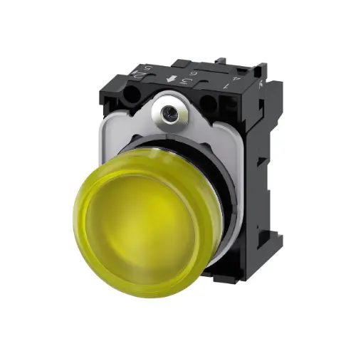 [SIEMENS] 3SU1156-6AA30-1AA0,22MM INDICATOR LIGHT ROUND TYPE YELLOW COLOUR-SIEMENS