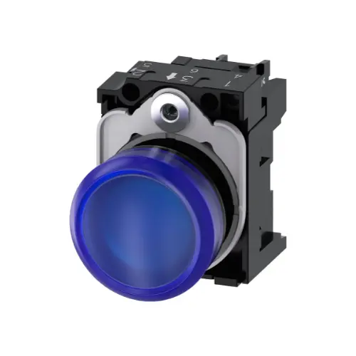 [SIEMENS] 3SU1102-6AA50-1AA0,INDICATOR LIGHT 24V AC/DC BLUE COLOR WITH HOLDER-SIEMENS